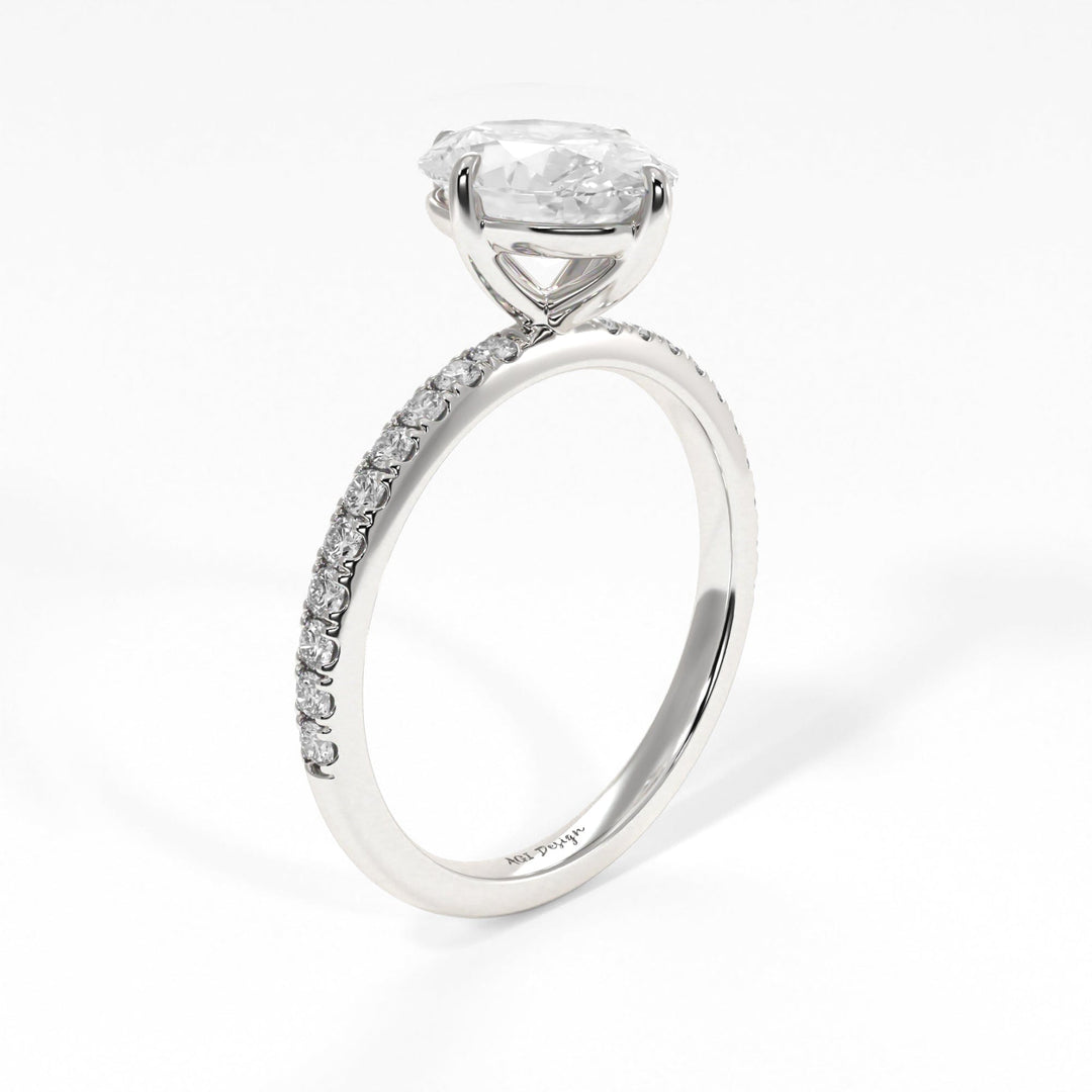 AGI Design Patricia Oval Lab Created Diamond Engagement Ring