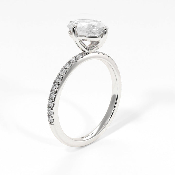 AGI Design Patricia Oval Lab Created Diamond Engagement Ring