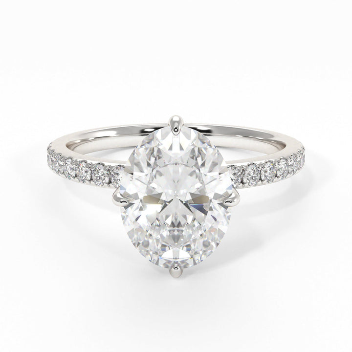 AGI Design Patricia Oval Lab Created Diamond Engagement Ring