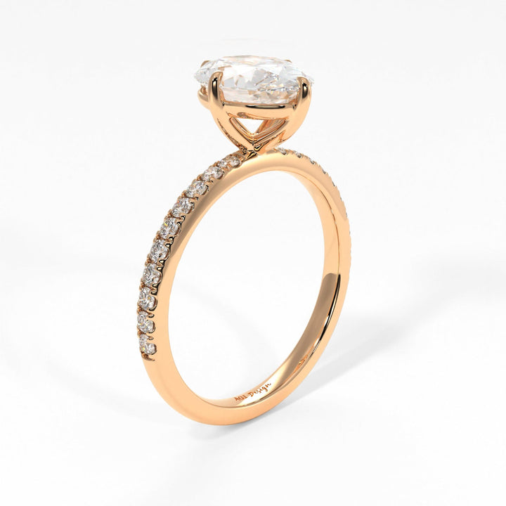 AGI Design Patricia Oval Lab Created Diamond Engagement Ring