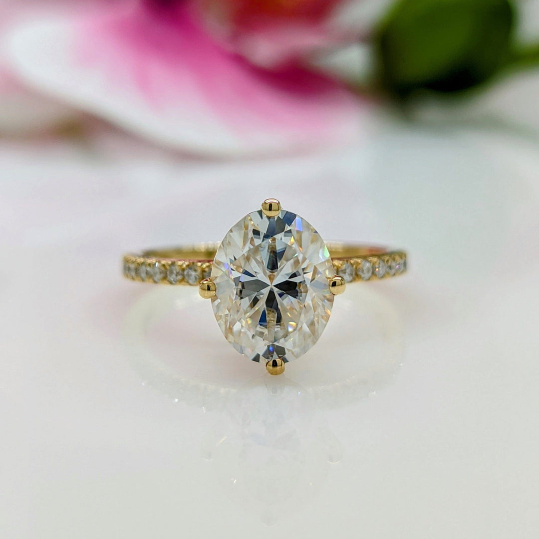 AGI Design Patricia Oval Lab Created Diamond Engagement Ring