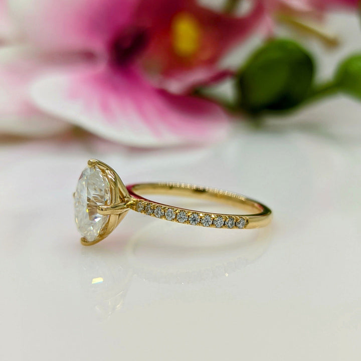 AGI Design Patricia Oval Lab Created Diamond Engagement Ring