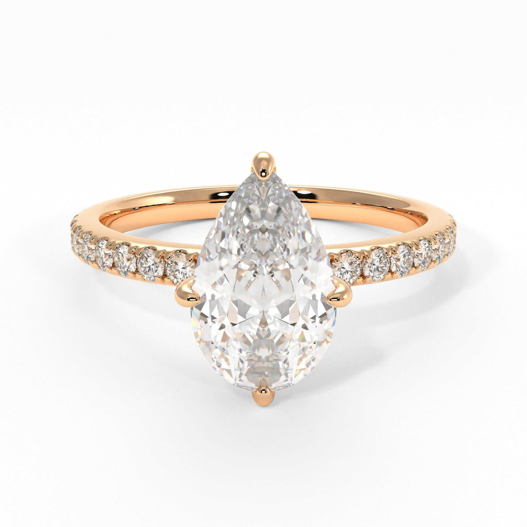 AGI Design Patricia Pear Lab Created Diamond Engagement Ring