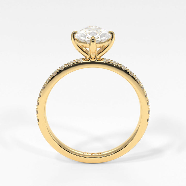 AGI Design Patricia Pear Lab Created Diamond Engagement Ring