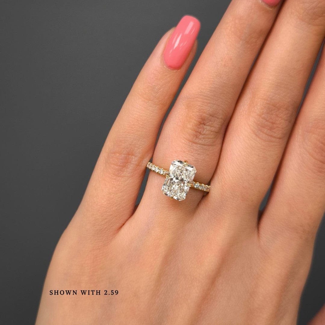 AGI Design Patricia Radiant/Emerald Lab Created Diamond Engagement Ring