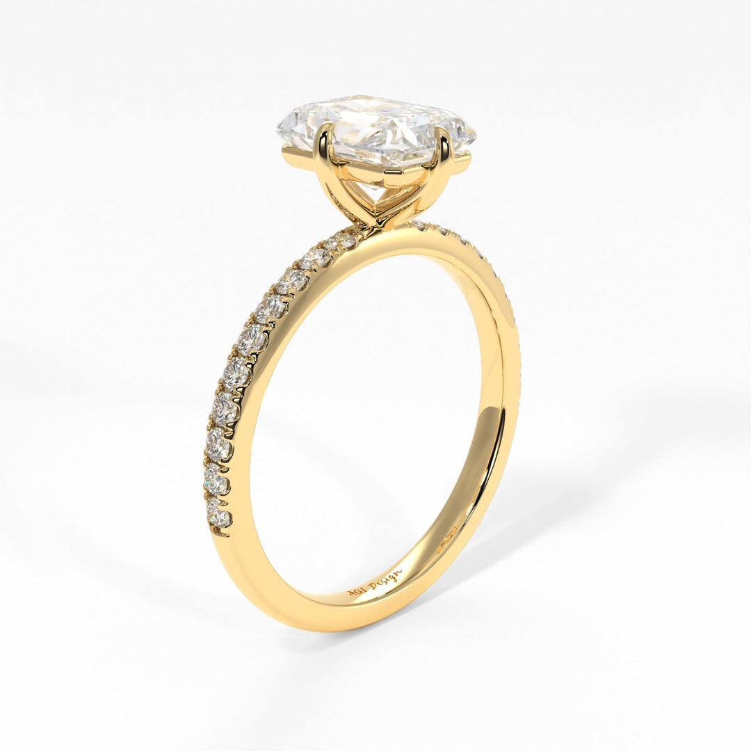 AGI Design Patricia Radiant/Emerald Lab Created Diamond Engagement Ring
