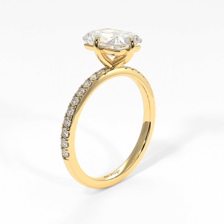 AGI Design Patricia Radiant/Emerald Lab Created Diamond Engagement Ring