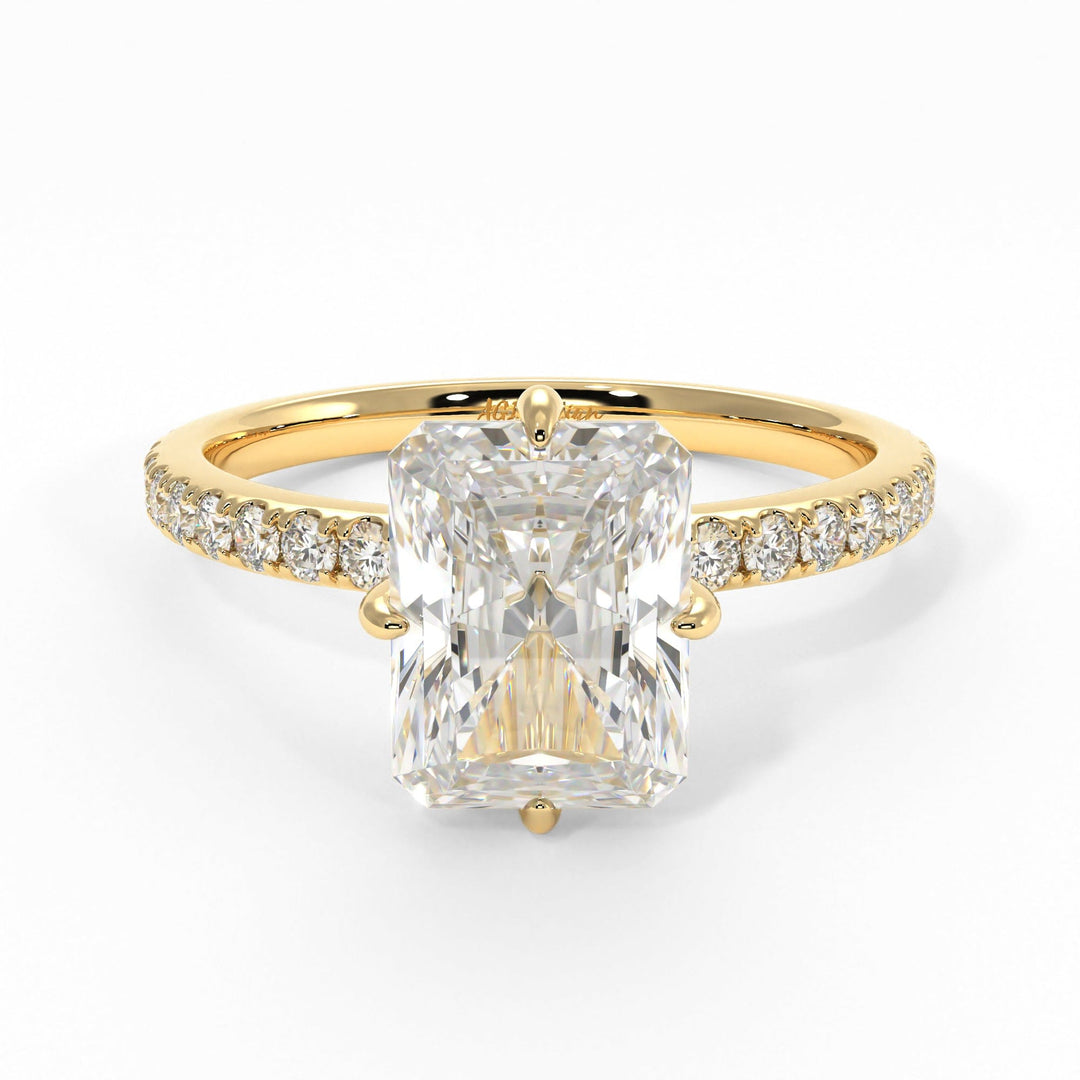 AGI Design Patricia Radiant/Emerald Lab Created Diamond Engagement Ring