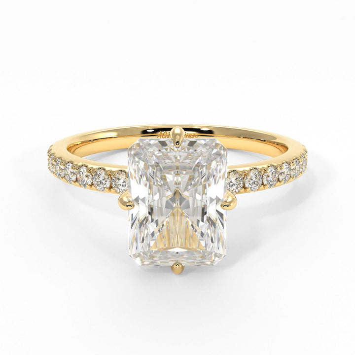 AGI Design Patricia Radiant/Emerald Lab Created Diamond Engagement Ring
