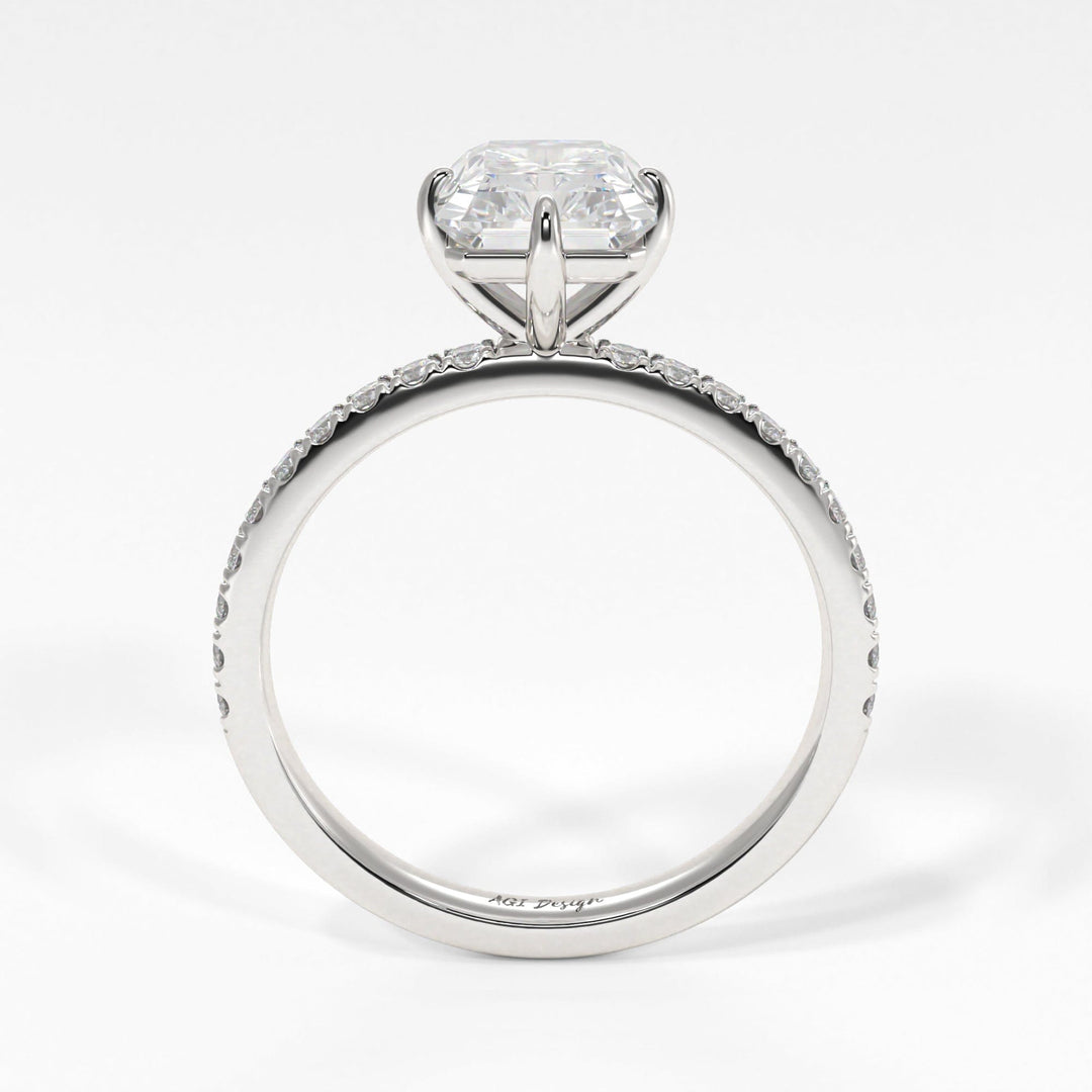 AGI Design Patricia Radiant/Emerald Lab Created Diamond Engagement Ring