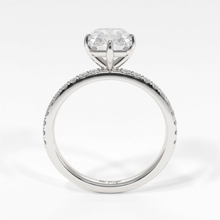 AGI Design Patricia Radiant/Emerald Lab Created Diamond Engagement Ring