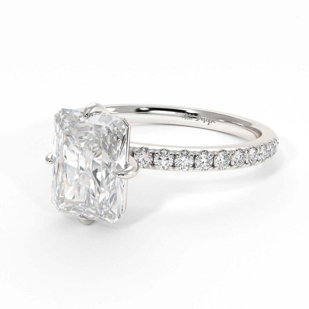 AGI Design Patricia Radiant/Emerald Lab Created Diamond Engagement Ring