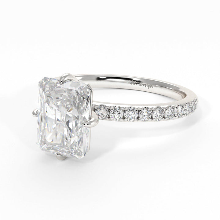 AGI Design Patricia Radiant/Emerald Lab Created Diamond Engagement Ring