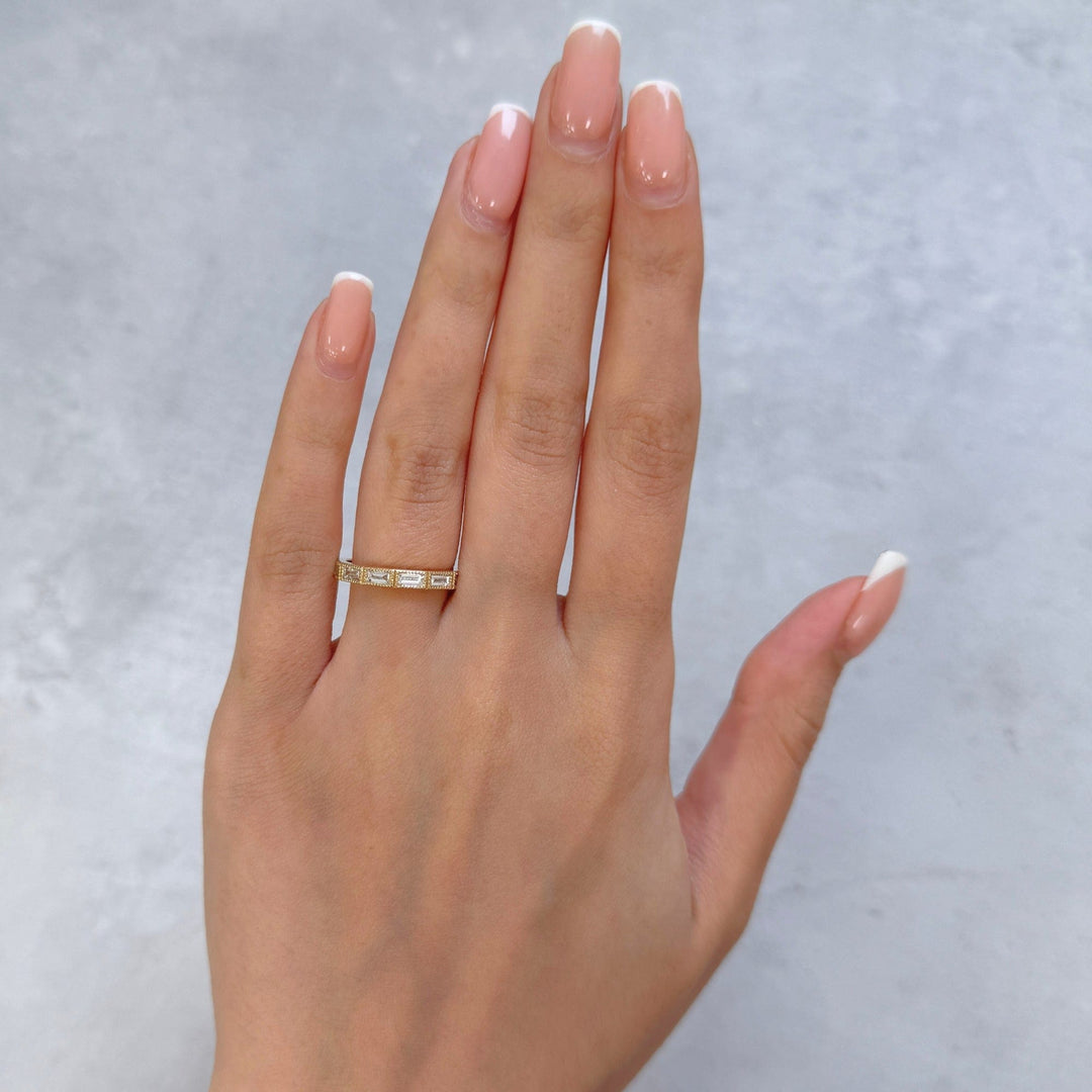 AGIDesignShop Quinn baguette Lab-Created Diamonds Wedding Band