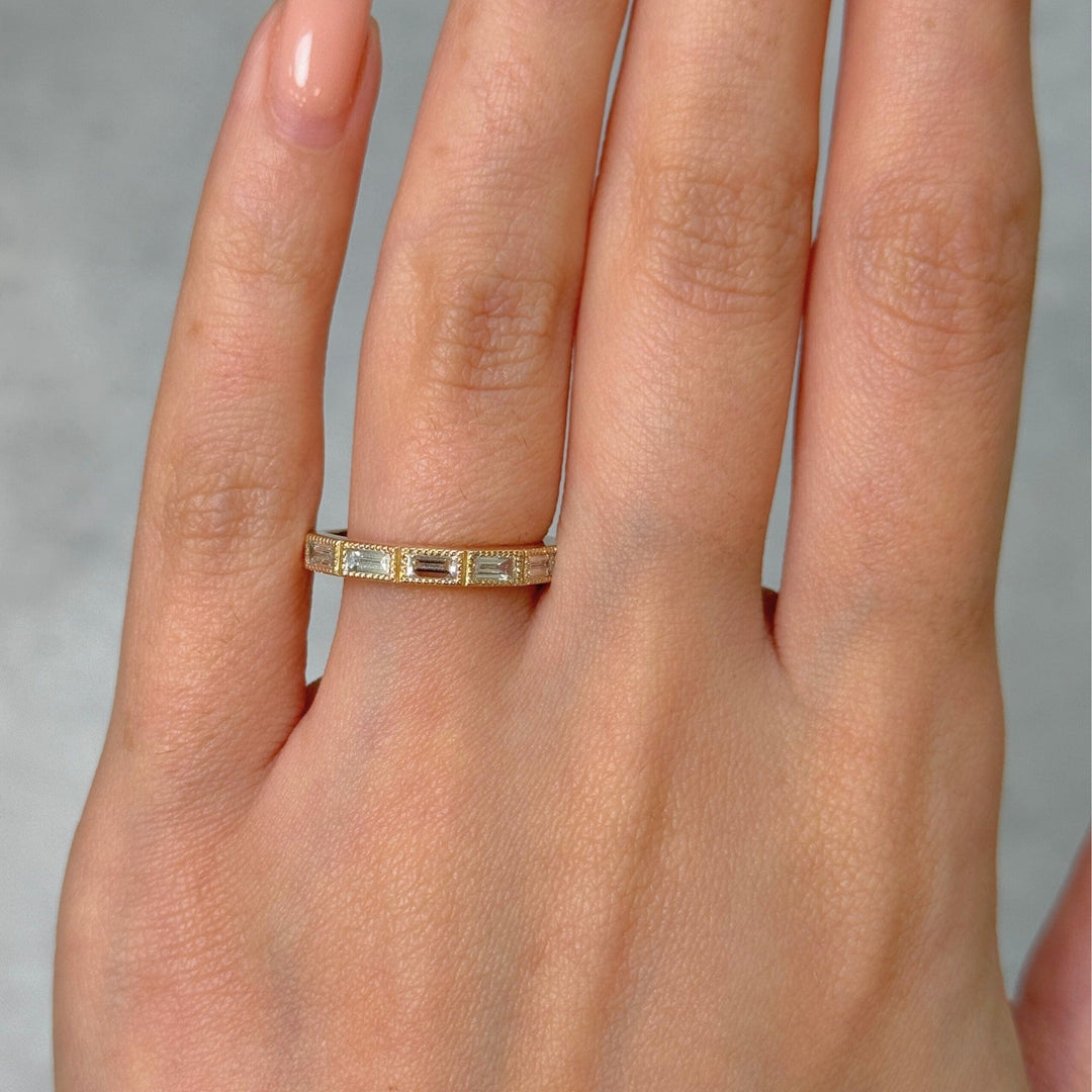 AGIDesignShop Quinn baguette Lab-Created Diamonds Wedding Band
