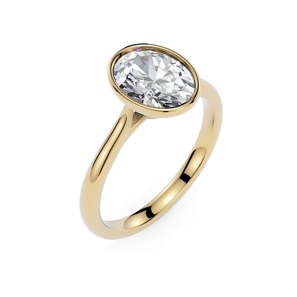 AGI Design Rachel Oval Lab Created Diamond Bezel Engagement Ring