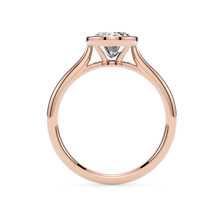 AGI Design Rachel Oval Lab Created Diamond Bezel Engagement Ring