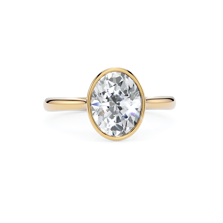 AGI Design Rachel Oval Lab Created Diamond Bezel Engagement Ring