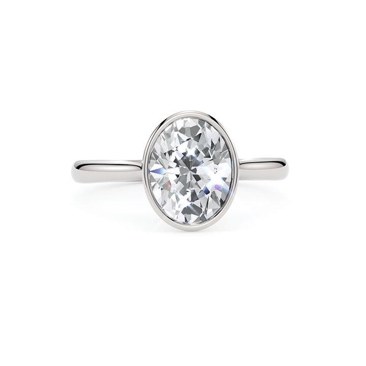 AGI Design Rachel Oval Lab Created Diamond Bezel Engagement Ring