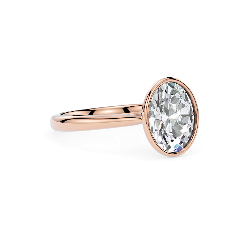 AGI Design Rachel Oval Lab Created Diamond Bezel Engagement Ring