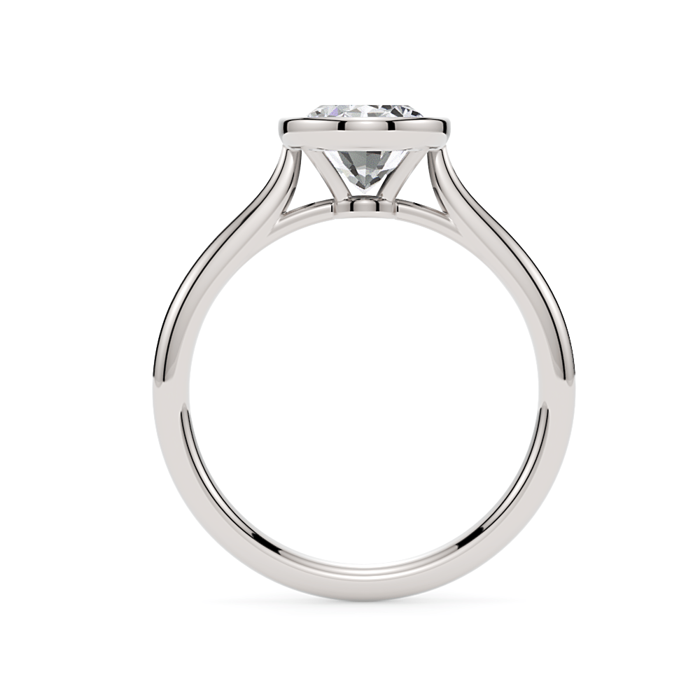 AGIDesignShop Rachel Oval Moissanite Bezel Engagement Ring