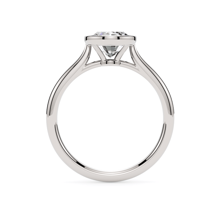AGIDesignShop Rachel Oval Moissanite Bezel Engagement Ring