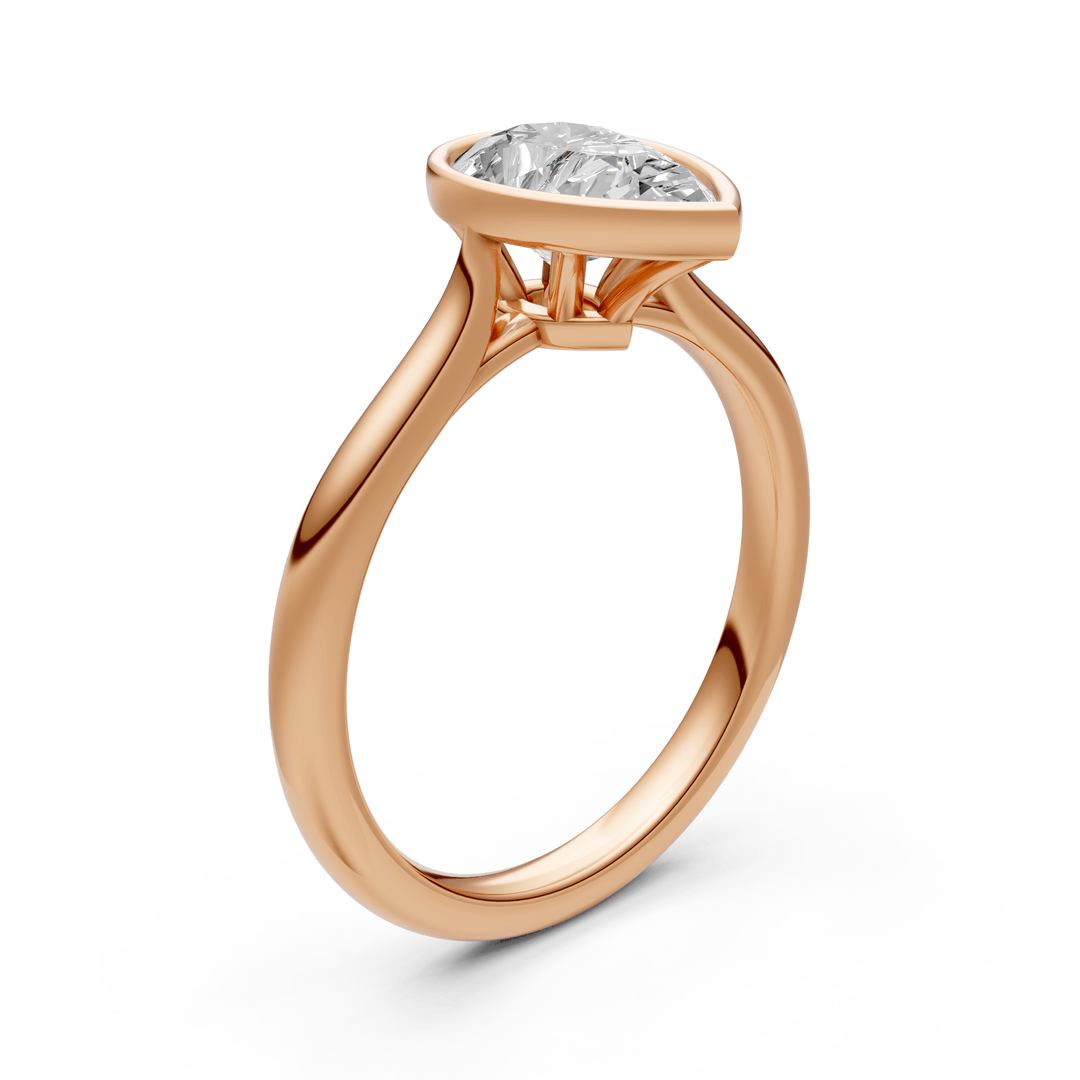 AGIDesignShop Rachel Pear Moissanite Bezel Engagement Ring
