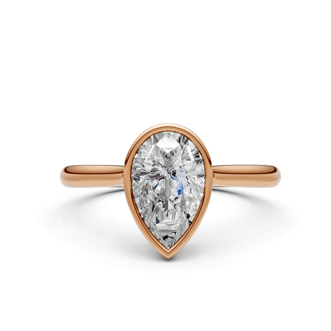 AGIDesignShop Rachel Pear Moissanite Bezel Engagement Ring
