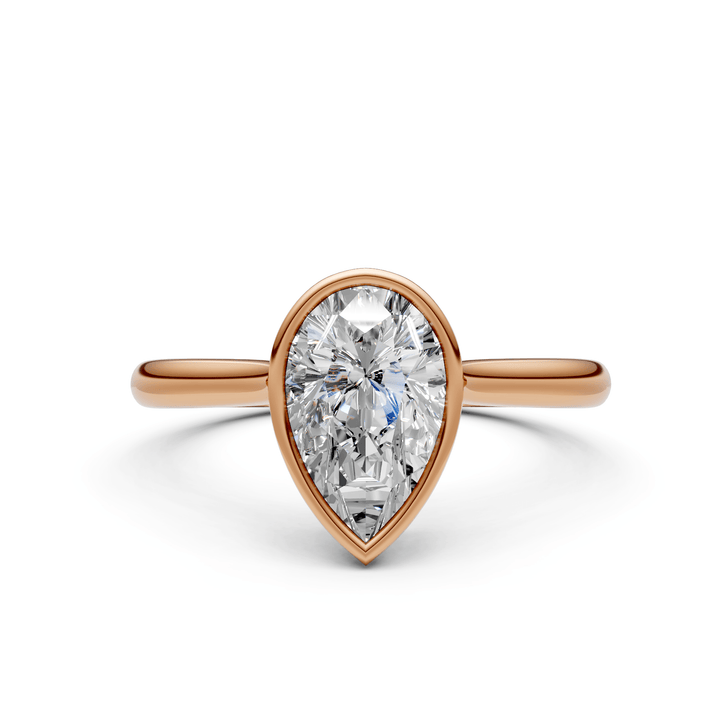 AGIDesignShop Rachel Pear Moissanite Bezel Engagement Ring