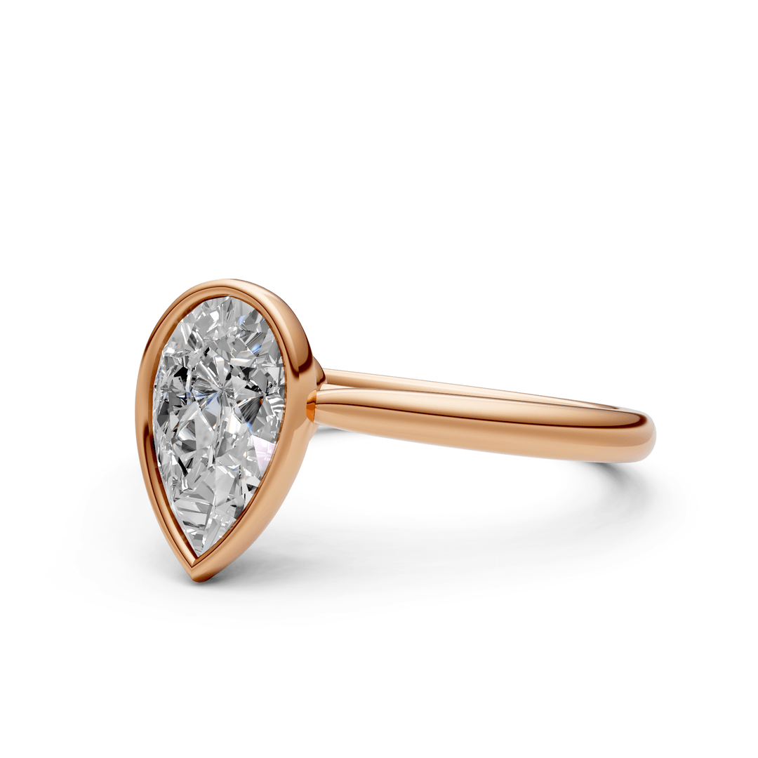 AGIDesignShop Rachel Pear Moissanite Bezel Engagement Ring