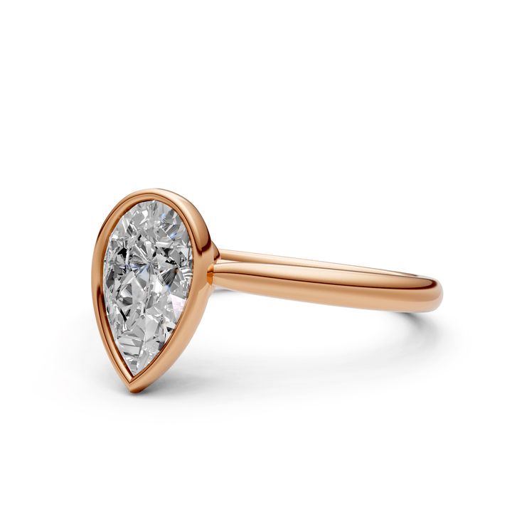 AGIDesignShop Rachel Pear Moissanite Bezel Engagement Ring