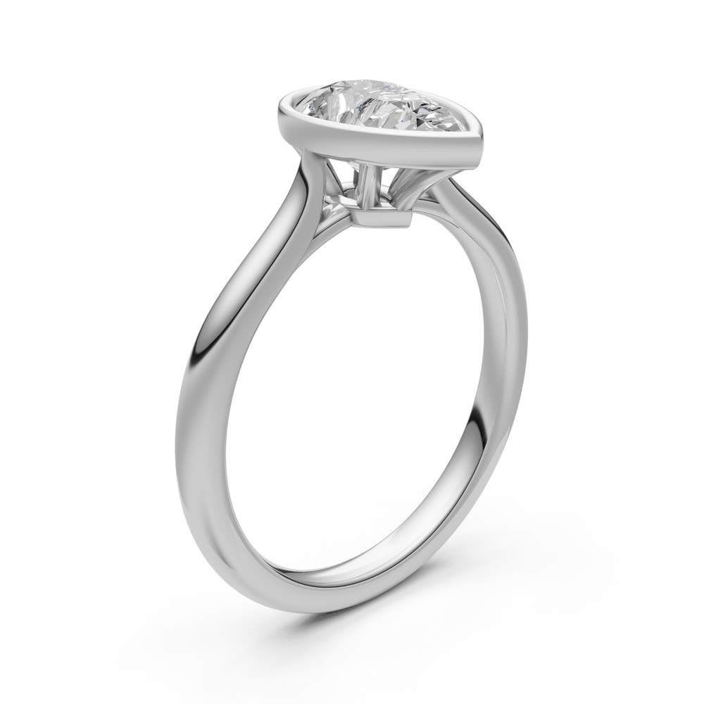 AGIDesignShop Rachel Pear Moissanite Bezel Engagement Ring