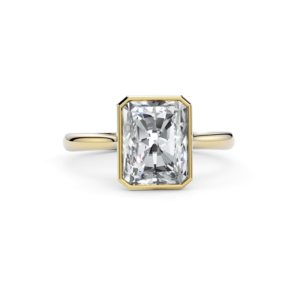 AGIDesignShop Rachel Radiant Moissanite Bezel Engagement Ring