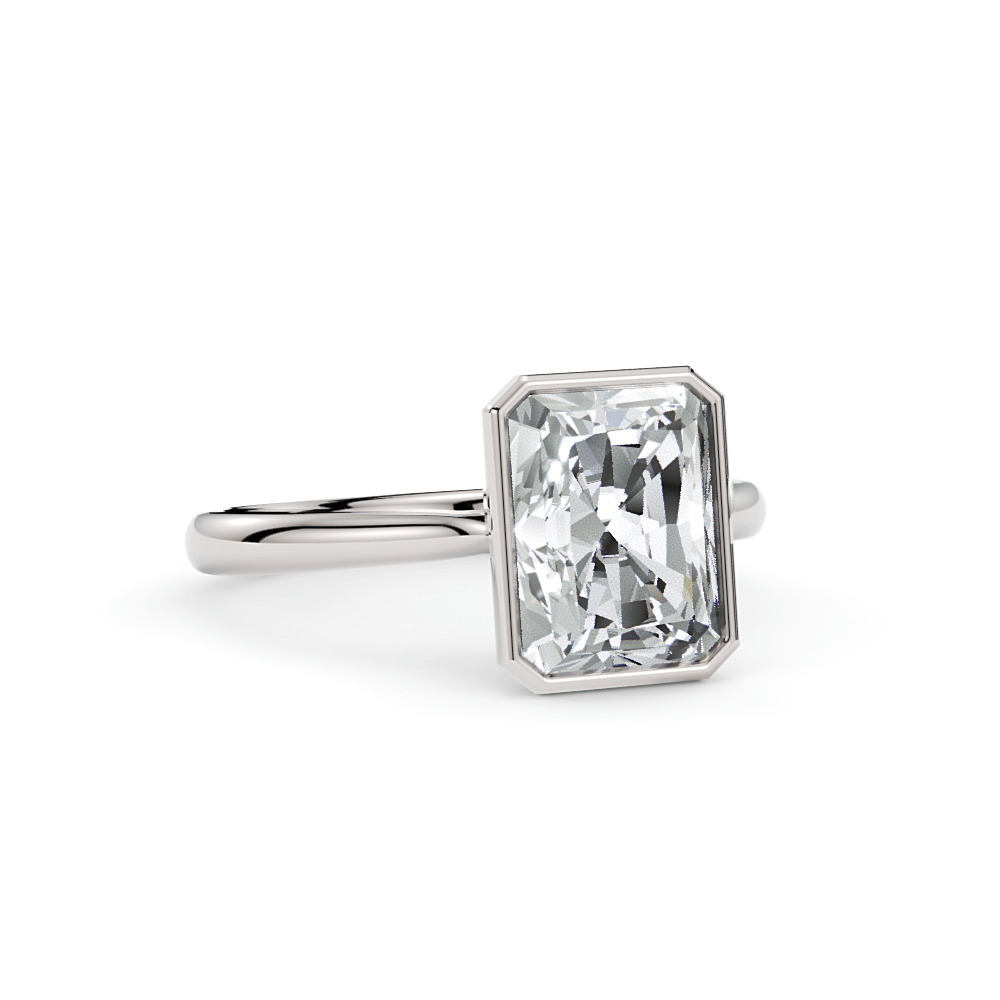 AGIDesignShop Rachel Radiant Moissanite Bezel Engagement Ring