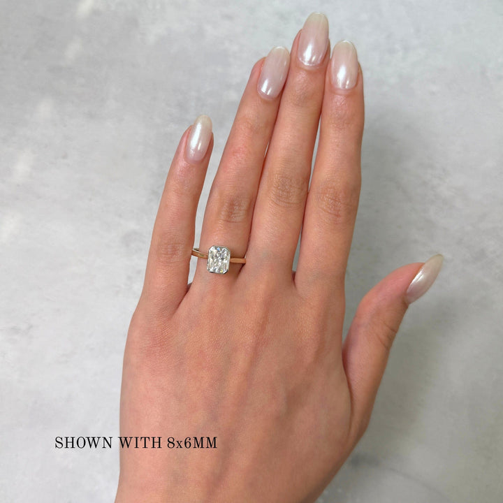 AGIDesignShop Rachel Radiant Moissanite Bezel Engagement Ring