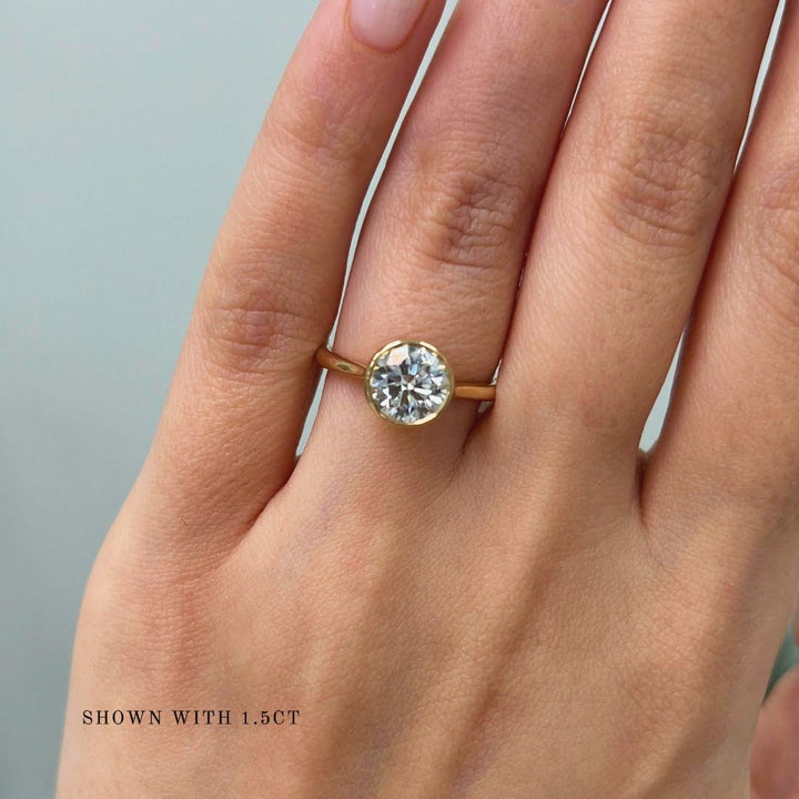 AGIDesignShop Rachel Round Lab created diamond Bezel Engagement Ring