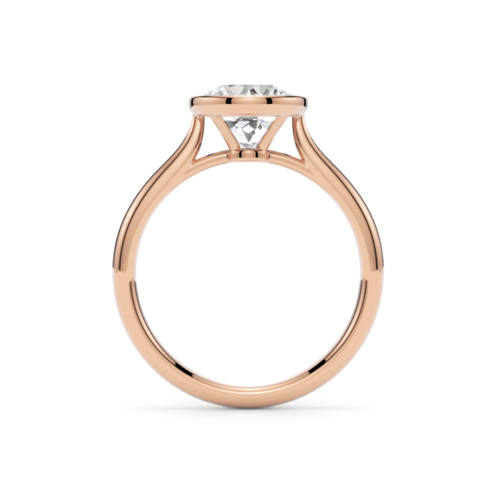 AGIDesignShop Rachel Round Lab created diamond Bezel Engagement Ring