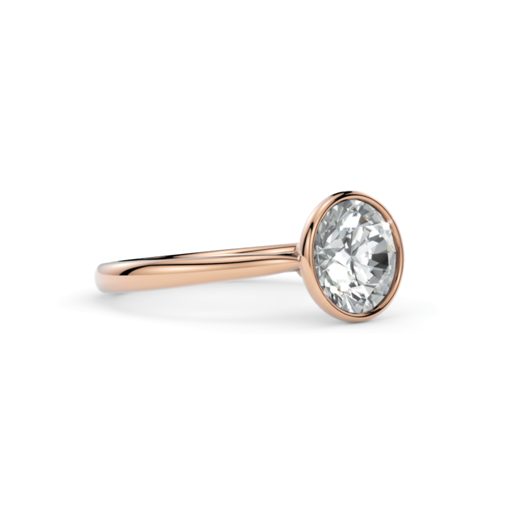 AGIDesignShop Rachel Round Lab created diamond Bezel Engagement Ring