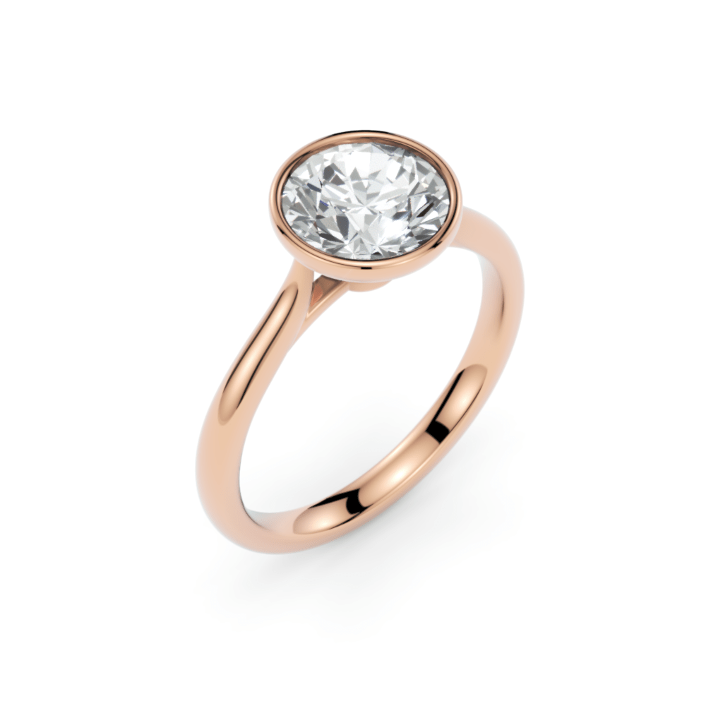 AGIDesignShop Rachel Round Lab created diamond Bezel Engagement Ring