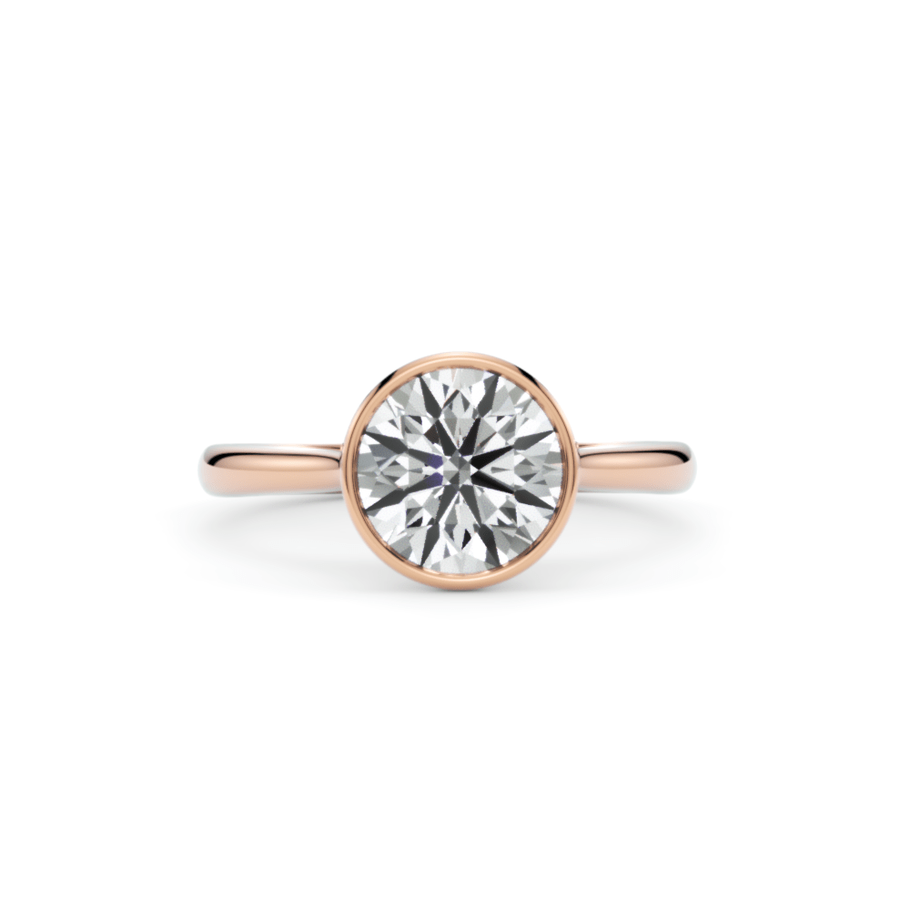 AGIDesignShop Rachel Round Lab created diamond Bezel Engagement Ring