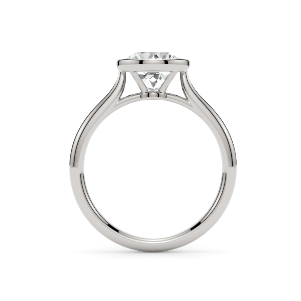 AGIDesignShop Rachel Round Lab created diamond Bezel Engagement Ring