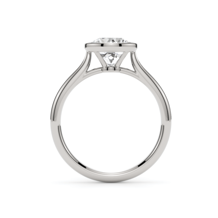 AGIDesignShop Rachel Round Lab created diamond Bezel Engagement Ring