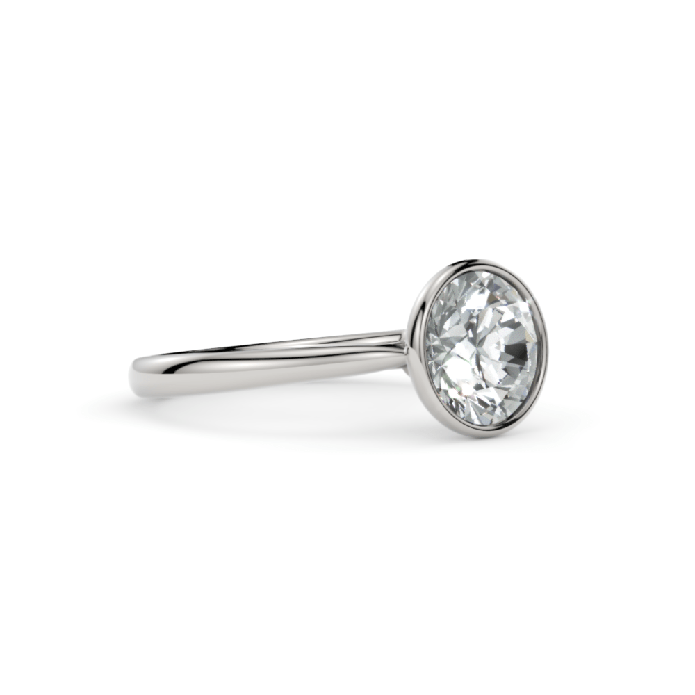 AGIDesignShop Rachel Round Lab created diamond Bezel Engagement Ring