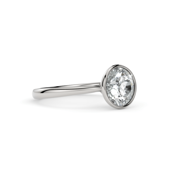 AGIDesignShop Rachel Round Lab created diamond Bezel Engagement Ring