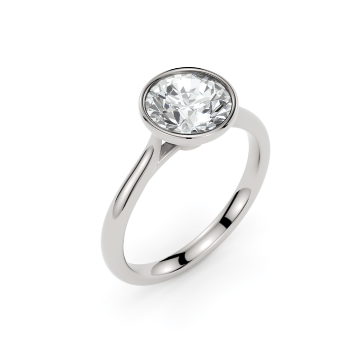 AGIDesignShop Rachel Round Lab created diamond Bezel Engagement Ring