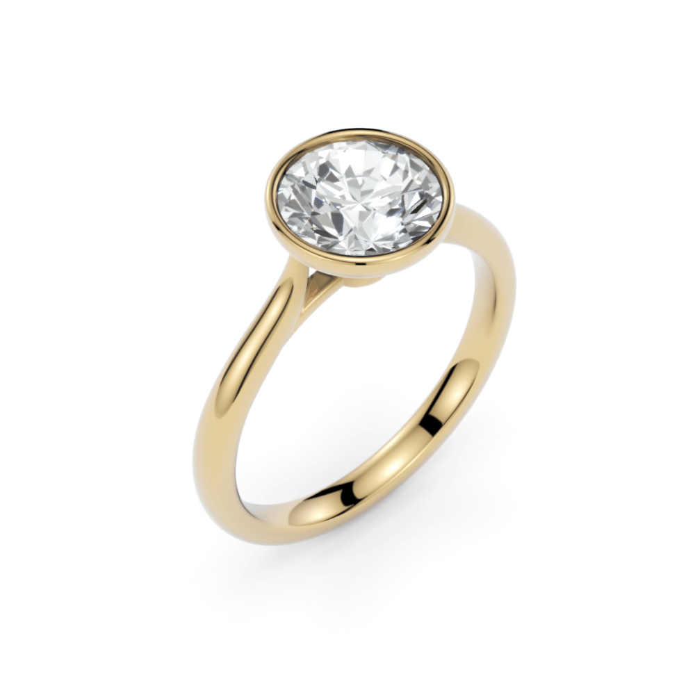 AGIDesignShop Rachel Round Lab created diamond Bezel Engagement Ring