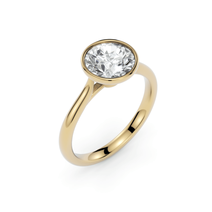 AGIDesignShop Rachel Round Lab created diamond Bezel Engagement Ring