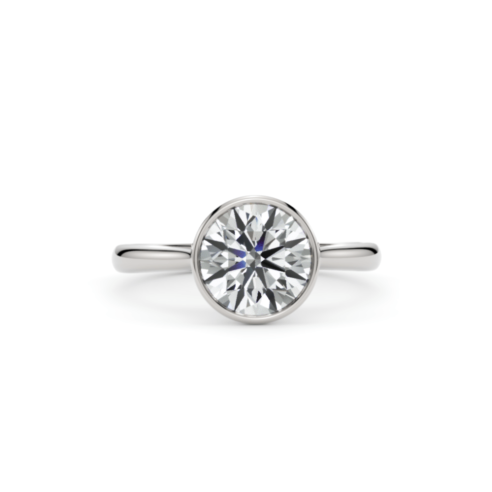 AGIDesignShop Rachel Round Moissanite Bezel Engagement Ring