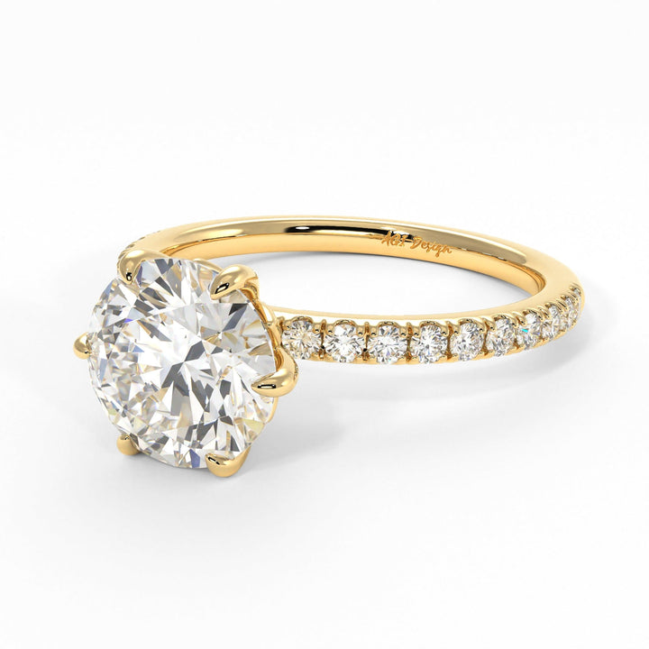 AGI Design Rada Round Lab Created Diamond Engagement Ring