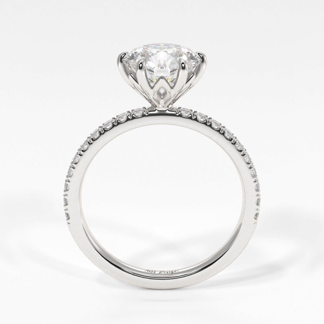 AGI Design Rada Round Lab Created Diamond Engagement Ring